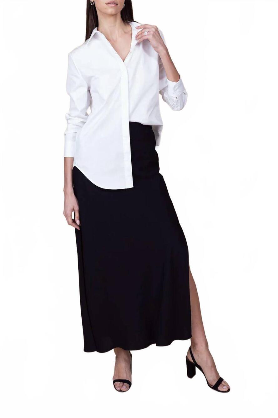 NEW BRANDON MAXWELL mira boyfriend button down split back shirt in white